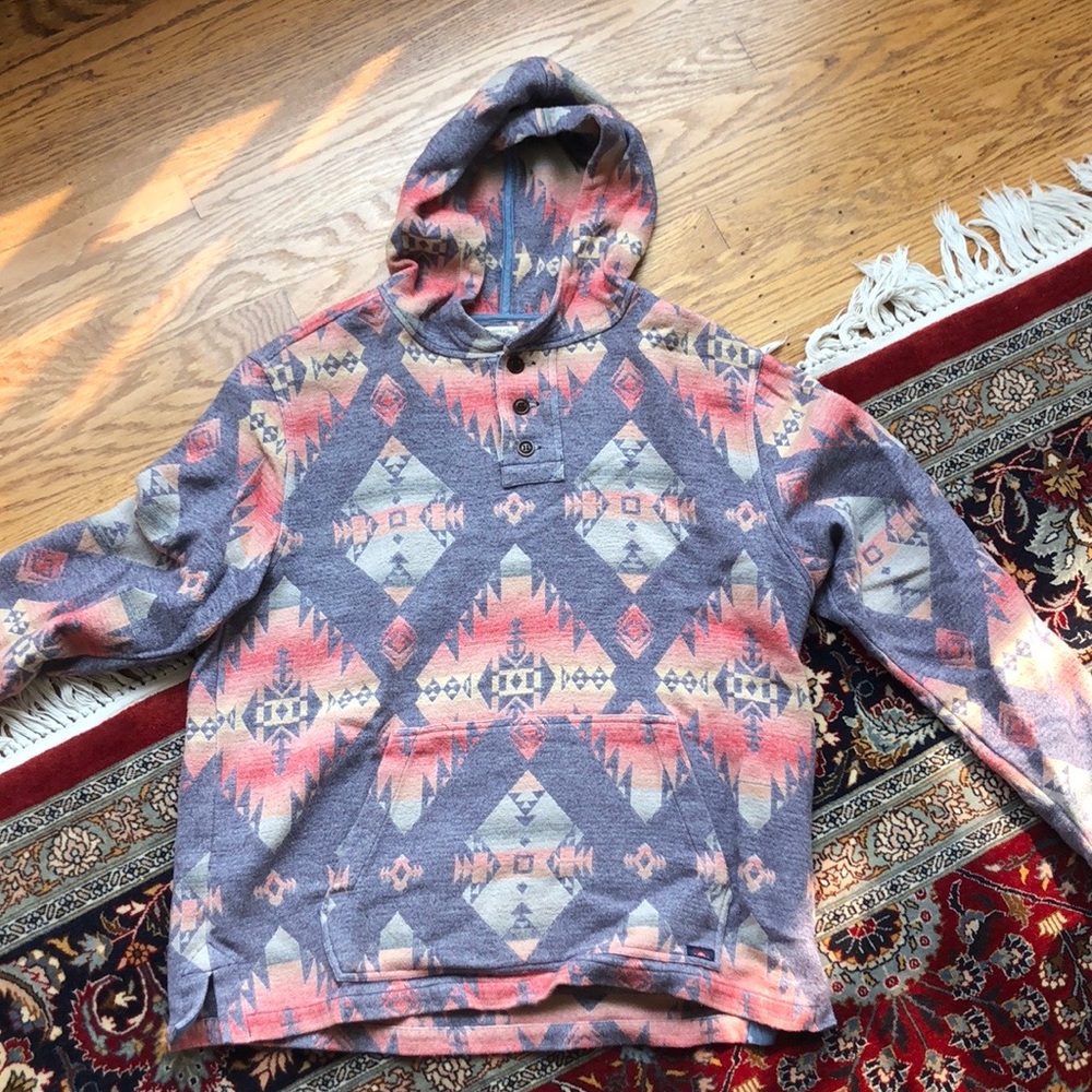 Faherty Brand hoodie with Aztec design